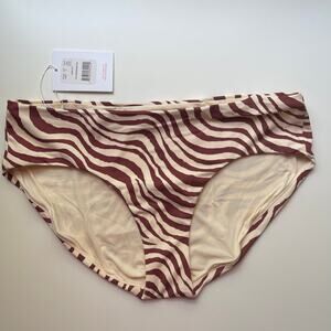 Andie Swim The Hipster Bottom Women’s Small Bias Striped Truffle Bikini NWT